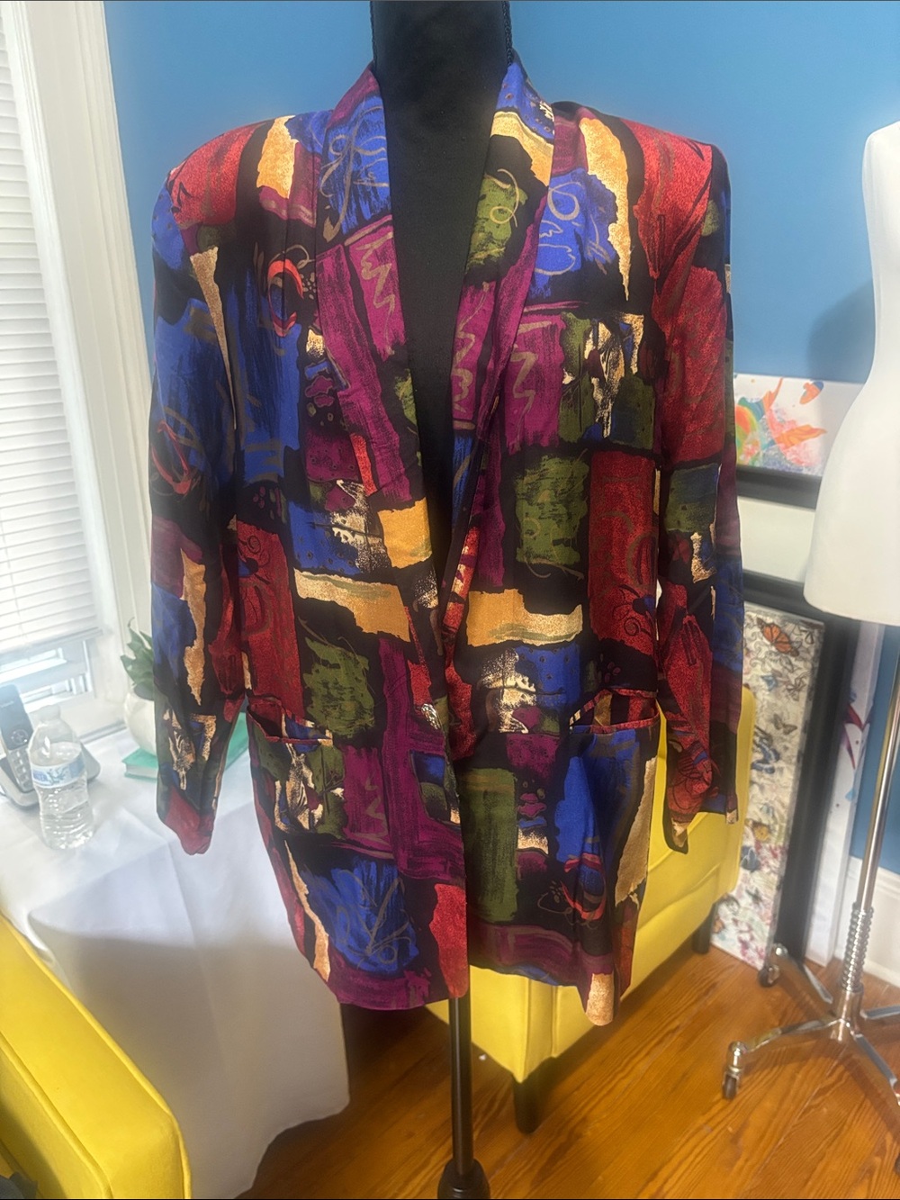 Abstract Multi-Color Women's Blazer Jacket